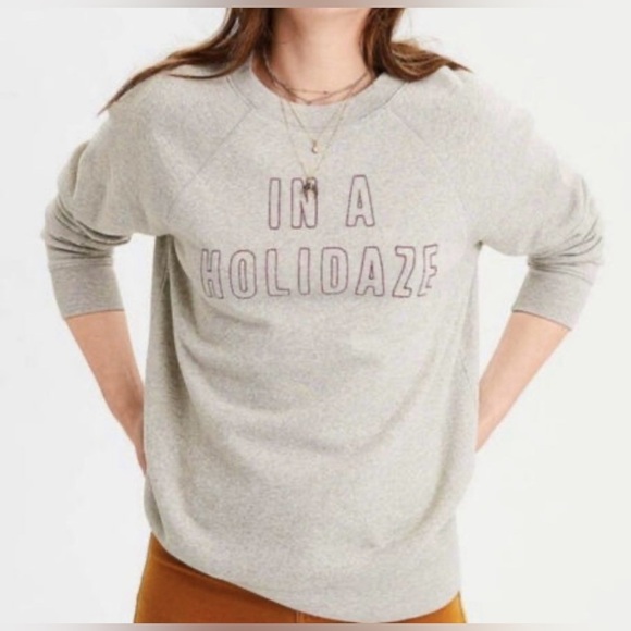 AMERICAN EAGLE OUTFITTERS Jegging Fit Crewneck Sweatshirt - Picture 1 of 9